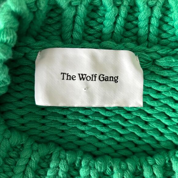 The Wolf Gang Verde Fringe Knit Heavyweight Sweater in Emerald Size XS/S - Picture 5 of 6